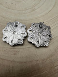 Western Faux Turquoise Cluster Earrings — Oxidized Silver 1" Statement