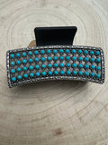 Western Faux Turquoise Cluster Hair Claw Clip — 3" Southwestern Statement