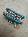 Western Faux Turquoise Rectangle Hair Claw Clip — 2.5" Southwestern Statement