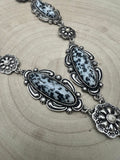 Western Faux White Buffalo Lariat Statement Necklace — 24 Inch Bold Statement