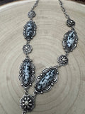 Western Faux White Buffalo Lariat Statement Necklace — 24 Inch Bold Statement