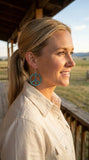 Western Large Peace Sign Dangle Earrings — Rustic 1¼" Statement