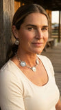Western Rustic Buffalo Coin Choker & Earring Set — Burnished Silver Western Jewelry Duo