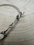 Western Snaffle Bit Bracelet — Silver Easy-Clasp Equestrian Bangle