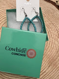 Western Teardrop Earrings with Faux Turquoise — Crafted 2½" Drop